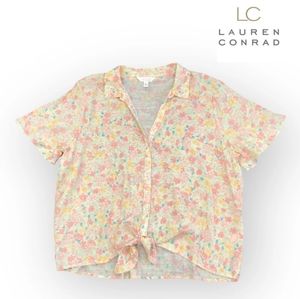 LC Lauren Conrad Pastel Colors Floral Top